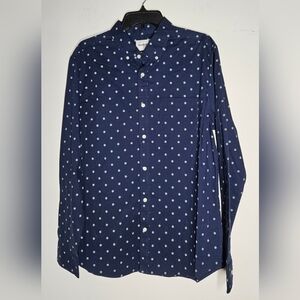 Goodfellow & Co Men's Shirt in Blue  Large Mini Flower Pattern